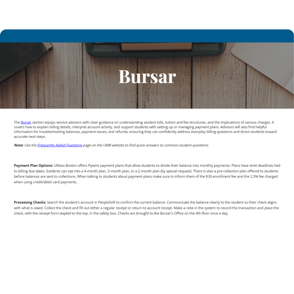 Bursar Draft Page