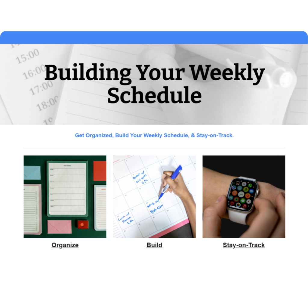 Building Your Weekly Schedule Website Screenshot