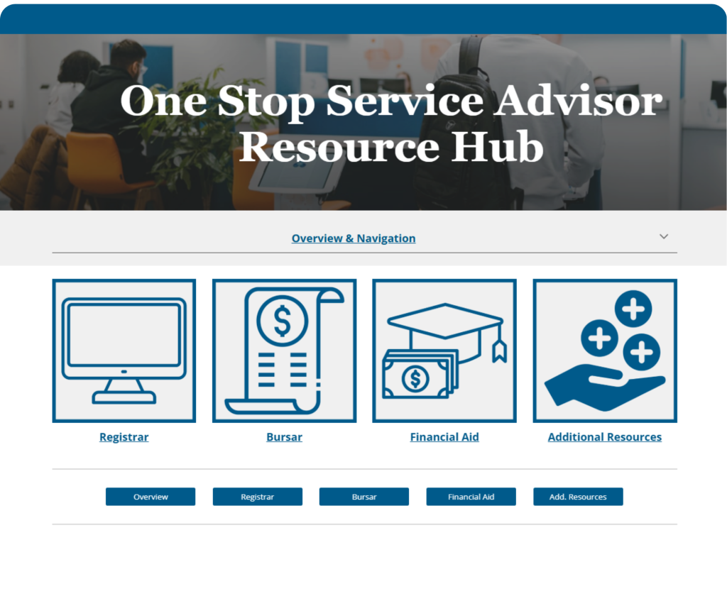 One Stop Resource Hub Final Home Page Screenshot